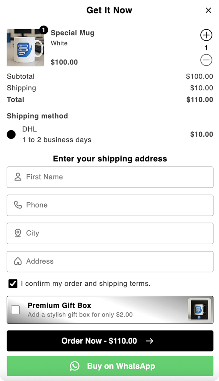 COD order form
